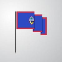 Guam waving Flag creative background vector