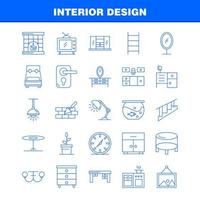 iconos de línea de diseño de interiores establecidos para infografías kit uxui móvil y diseño de impresión incluyen dormitorio armario muebles casa armario televisión tv casa conjunto de iconos vector