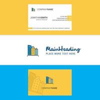 Beautiful Buildings Logo and business card vertical Design Vector