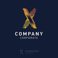 X company logo design with visiting card vector