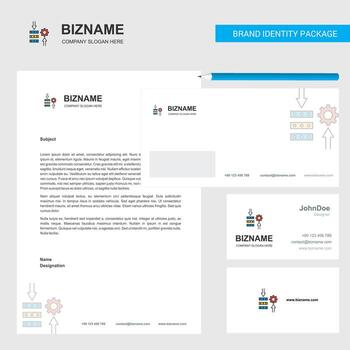 Network setting Business Letterhead Envelope and visiting Card Design vector template
