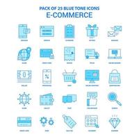 ECommerce Blue Tone Icon Pack 25 Icon Sets vector