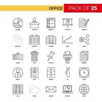 Office Black Line Icon 25 Business Outline Icon Set vector