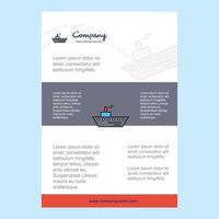 Template layout for Ship comany profile annual report presentations leaflet Brochure Vector Background