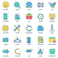 25 Business Concept Mix Flat Color Icon set vector