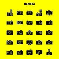 icono de glifo sólido de cámara para impresión web y kit de uxui móvil como cámara digital dslr fotografía cámara digital dslr fotografía pictograma paquete vector