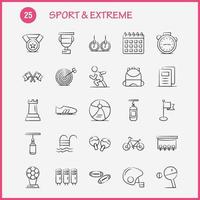 Sport And Extreme Hand Drawn Icons Set For Infographics Mobile UXUI Kit And Print Design Include Calendar Day Time Date Time Clock Watch Timer Icon Set Vector