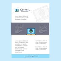 Template layout for Laptop protected comany profile annual report presentations leaflet Brochure Vector Background