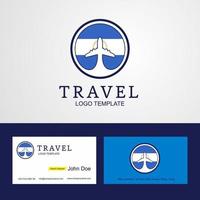 logotipo de la bandera del círculo creativo de nicaragua de viaje y diseño de tarjeta de visita vector