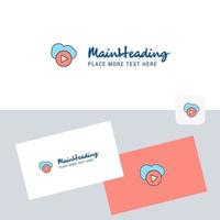 Cloud play vector logotype with business card template Elegant corporate identity Vector