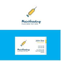 Flat Syringe Logo and Visiting Card Template Busienss Concept Logo Design vector