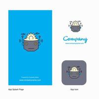 Robot Company Logo App Icon and Splash Page Design Creative Business App Design Elements vector