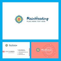 Atoms Logo design with Tagline Front and Back Busienss Card Template Vector Creative Design