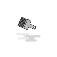 Paint brush Web Icon Flat Line Filled Gray Icon Vector