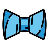 Blue fashion bow tie icon, outline style vector