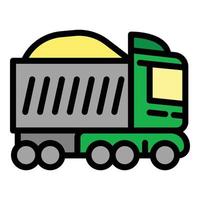 Farming truck icon, outline style vector