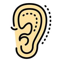 Ear lifting icon, outline style vector