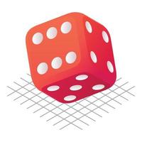 Play dice icon, isometric style vector