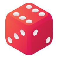 Risk dice icon, isometric style vector