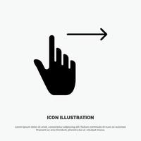 Finger Gestures Right Slide Swipe solid Glyph Icon vector