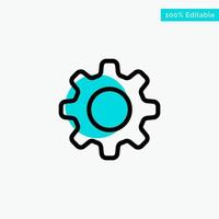 Cog Setting Gear turquoise highlight circle point Vector icon