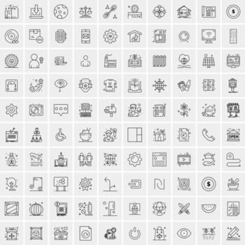 100 iconos de negocios para web y material impreso vector
