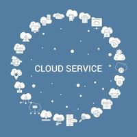 Cloud Service Icon Set Infographic Vector Template