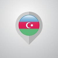 Map Navigation pointer with Azerbaijan flag design vector