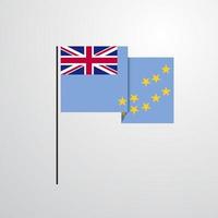 Tuvalu waving Flag design vector