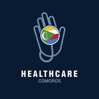 Health care logo with country flag design vector