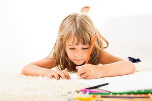 Little girl drawing photo