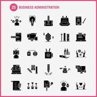 Business Administration Solid Glyph Icons Set For Infographics Mobile UXUI Kit And Print Design Include Cloud Router Network Internet Arrow Focus Target Direction Collection Modern Infogra vector