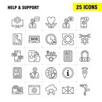 Help And Support Line Icon for Web Print and Mobile UXUI Kit Such as Setting Gear Seo Mobile Information Setting Seo Board Pictogram Pack Vector