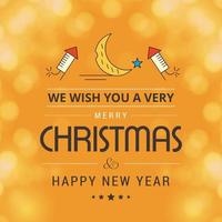 Christmas card design with elegant design and yellow background vector