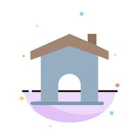 plantilla de icono de color plano abstracto de casa de construcción de edificio vector