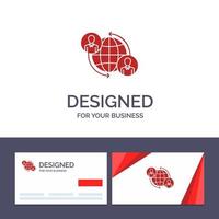 Creative Business Card and Logo template Connected Connections User Internet Global Vector Illustration