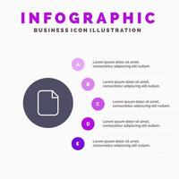 Document File Basic Ui Solid Icon Infographics 5 Steps Presentation Background vector