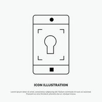 Application Mobile Mobile Application Screen Line Icon Vector