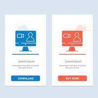 Job Search Internet Computer  Blue and Red Download and Buy Now web Widget Card Template vector