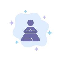 Fast Meditation Training Yoga Blue Icon on Abstract Cloud Background vector