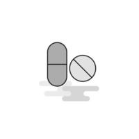 Medicine Web Icon Flat Line Filled Gray Icon Vector