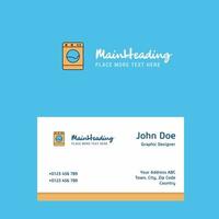 Washing machine logo Design with business card template Elegant corporate identity Vector