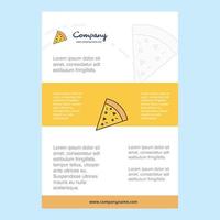 diseño de plantilla para pizza empresa perfil informe anual presentaciones folleto folleto vector fondo