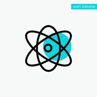 Atom Education Physics Science turquoise highlight circle point Vector icon