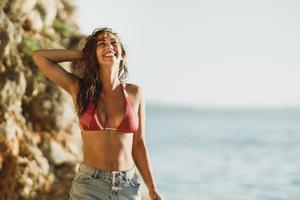 Woman Enjoy Summer At The Beach photo
