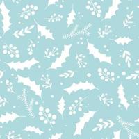 Delicate blue Christmas seamless pattern vector