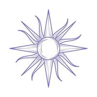 icono esotérico del sol vector