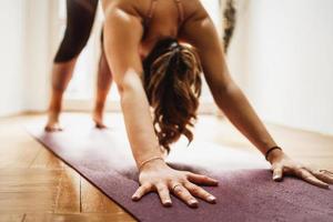 Woman Doing Yoga At Home photo