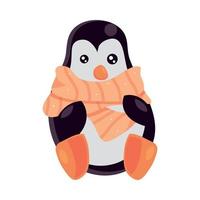 pingüino personaje navideño vector