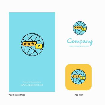 Protected internet Company Logo App Icon and Splash Page Design Creative Business App Design Elements vector